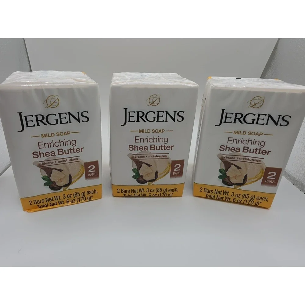 Jergens Enriching Shea Butter Mild Soap 6 Bars (3 Packs x 2) Brand New 3oz Each